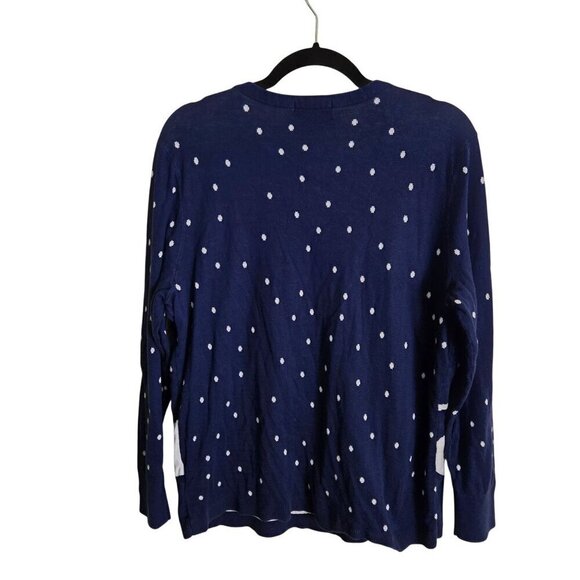 Lands' End Supima Cotton Polka Dot Christmas Car Holiday Sweater Size 1X - Picture 3 of 7